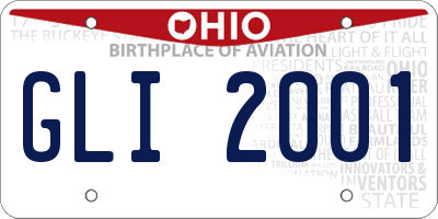 OH license plate GLI2001