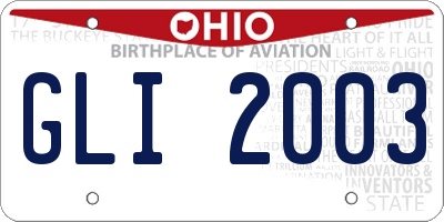 OH license plate GLI2003