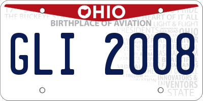 OH license plate GLI2008