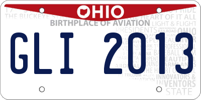OH license plate GLI2013