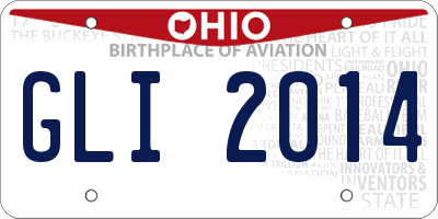 OH license plate GLI2014