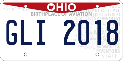 OH license plate GLI2018