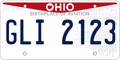 OH license plate GLI2123