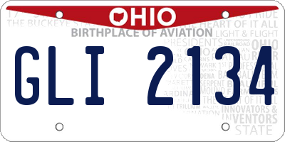 OH license plate GLI2134
