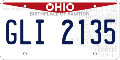 OH license plate GLI2135