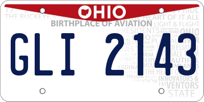 OH license plate GLI2143