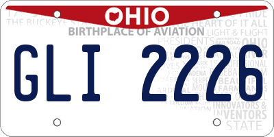 OH license plate GLI2226