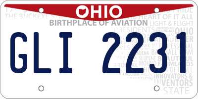 OH license plate GLI2231