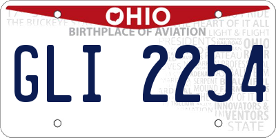 OH license plate GLI2254