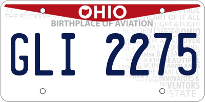 OH license plate GLI2275