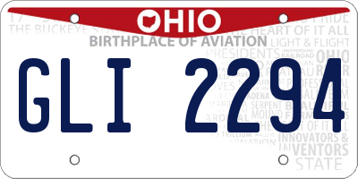 OH license plate GLI2294