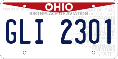 OH license plate GLI2301