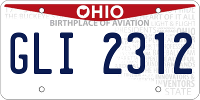 OH license plate GLI2312