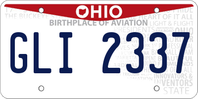 OH license plate GLI2337