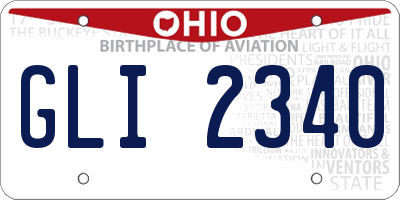 OH license plate GLI2340