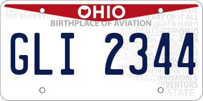 OH license plate GLI2344