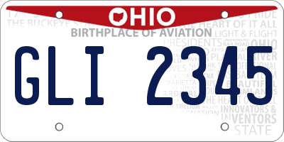 OH license plate GLI2345