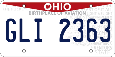 OH license plate GLI2363