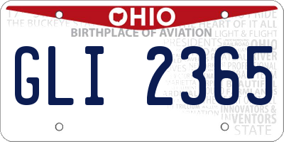 OH license plate GLI2365