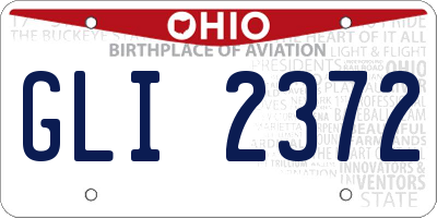 OH license plate GLI2372