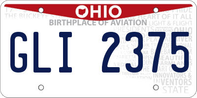 OH license plate GLI2375