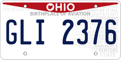 OH license plate GLI2376