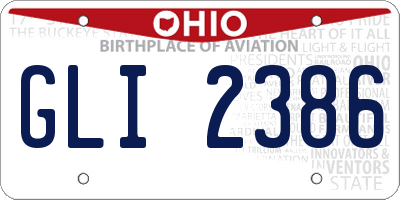 OH license plate GLI2386