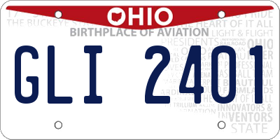 OH license plate GLI2401