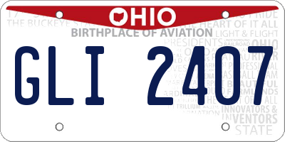 OH license plate GLI2407
