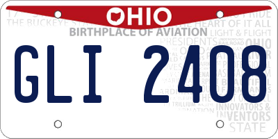 OH license plate GLI2408