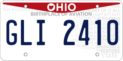 OH license plate GLI2410