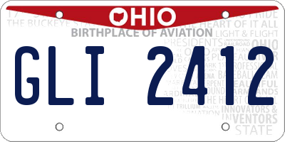 OH license plate GLI2412