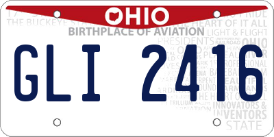 OH license plate GLI2416