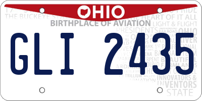 OH license plate GLI2435