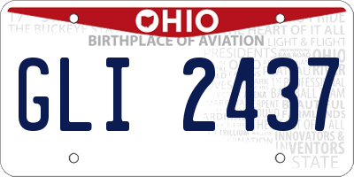 OH license plate GLI2437