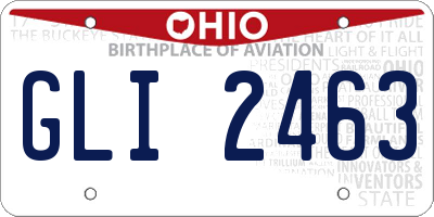 OH license plate GLI2463