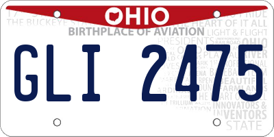 OH license plate GLI2475