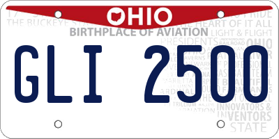 OH license plate GLI2500