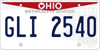 OH license plate GLI2540