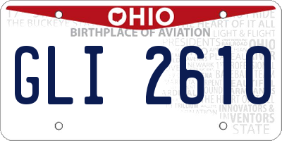 OH license plate GLI2610
