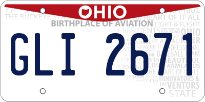 OH license plate GLI2671