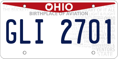 OH license plate GLI2701