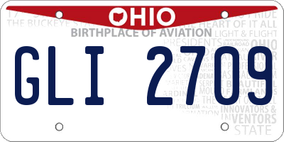 OH license plate GLI2709