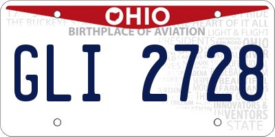 OH license plate GLI2728
