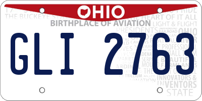 OH license plate GLI2763