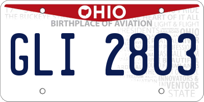 OH license plate GLI2803