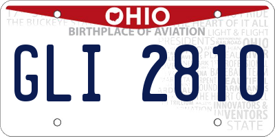 OH license plate GLI2810