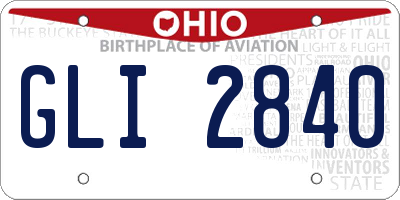 OH license plate GLI2840