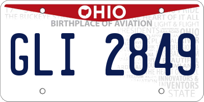 OH license plate GLI2849