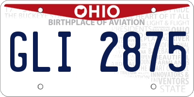 OH license plate GLI2875